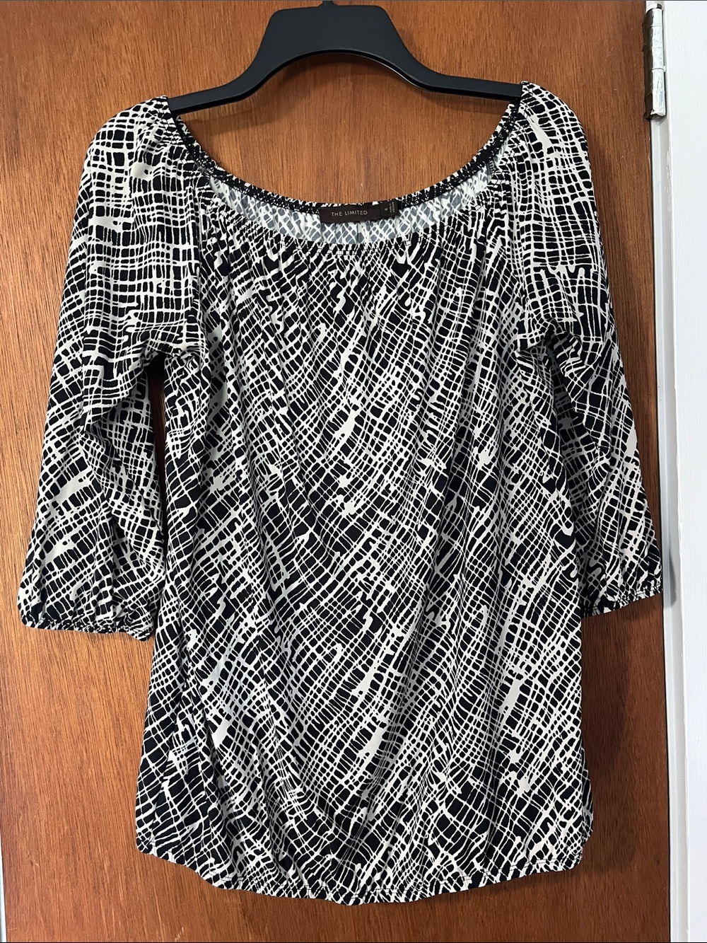 The Limited Black & White Abstract Scoop Neck Tunic
